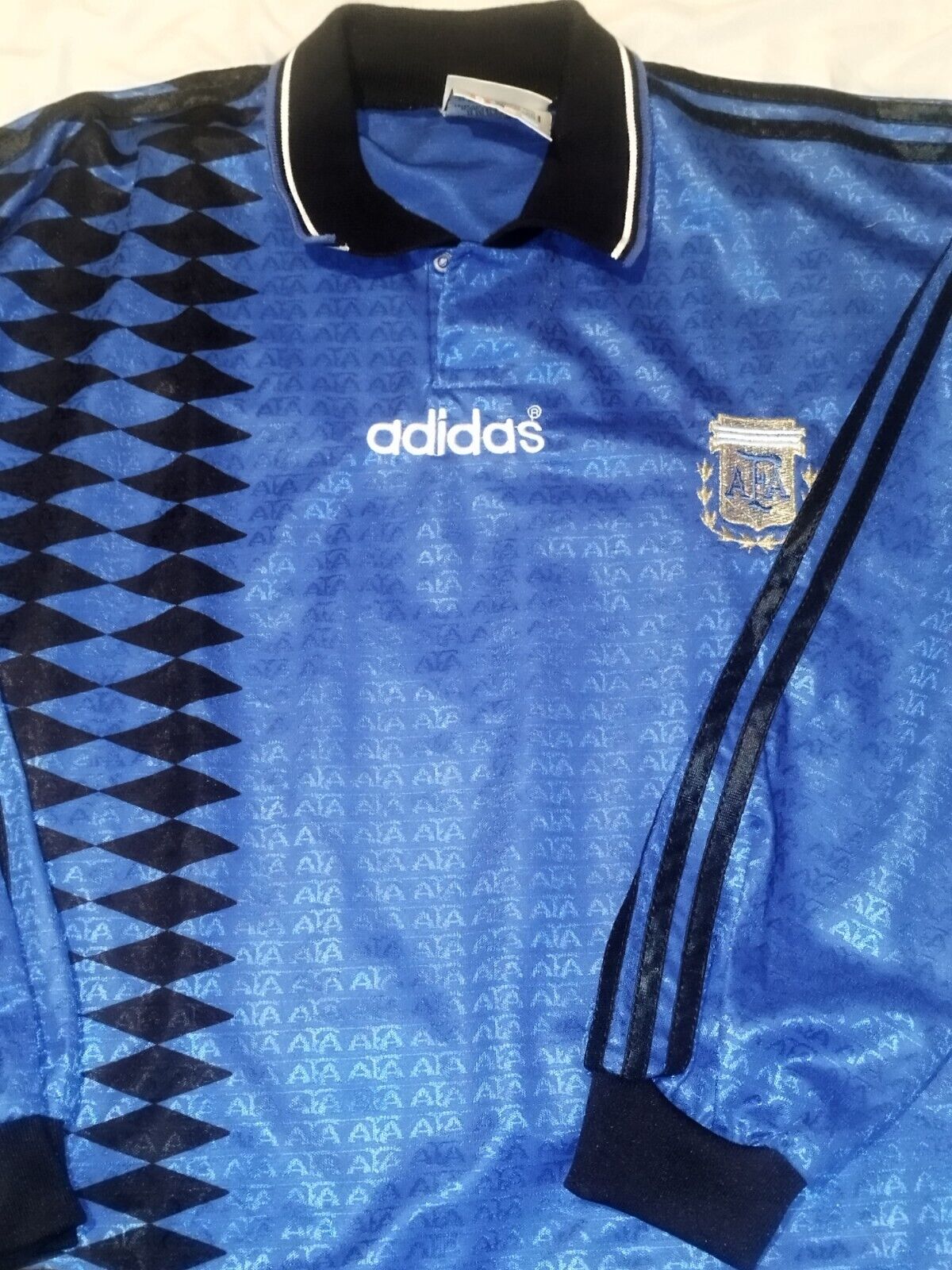 Argentina 1996 Authentic Long Sleeves Away Soccer Jersey
