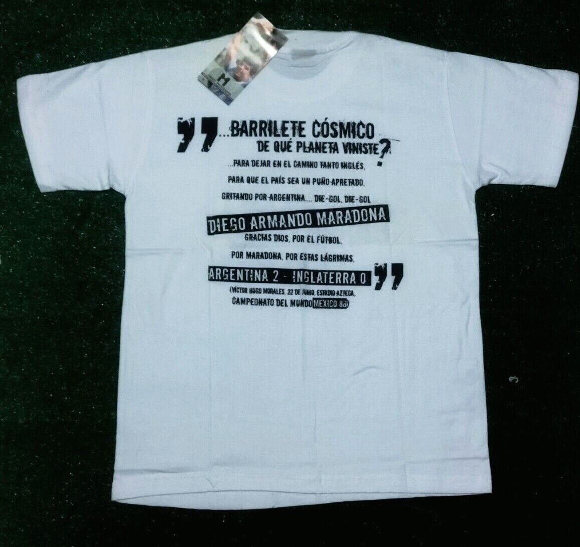 Maradona Milla T Shirt BARRILETE COSMICO Argentina vs England Retro Soccer