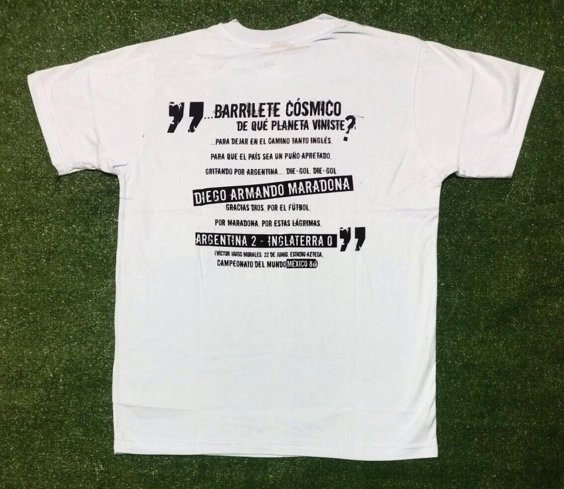 Maradona Milla T Shirt BARRILETE COSMICO Argentina vs England Retro Soccer