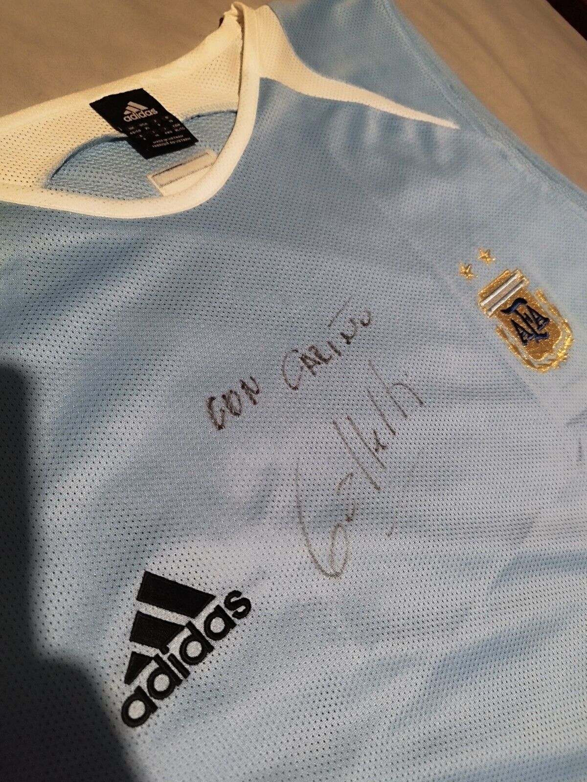 Argentina 2004/2006 Training Sleeveless Jersey Adidas Singed By Luciano Galetti