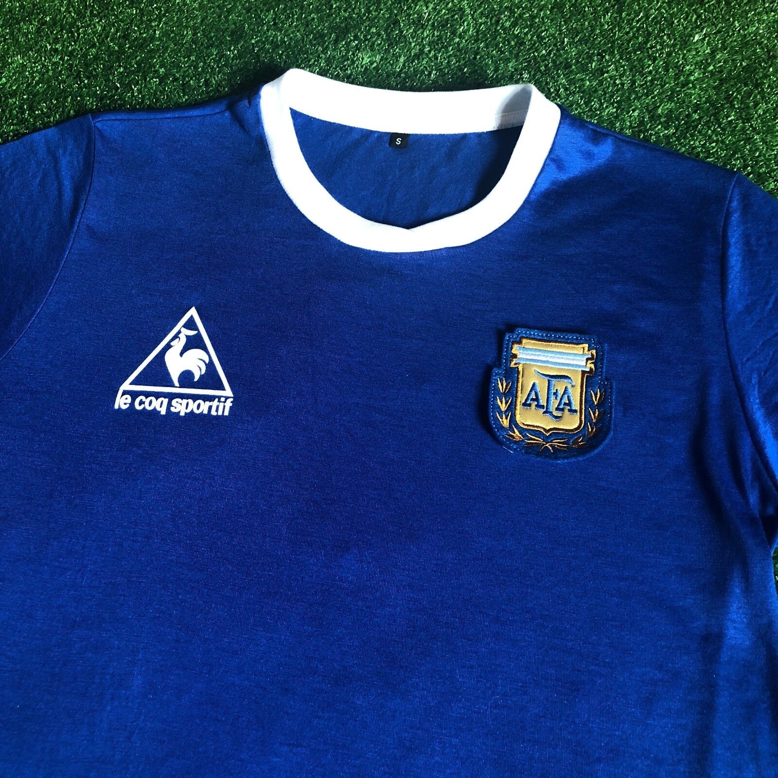 Maradona Argentina 1987/88 Retro Soccer Jersey Away Long Sleeves Lecoq