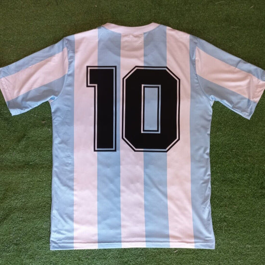 Maradona Argentina Mexico 1986 World Cup Retro Soccer Jersey Airtex