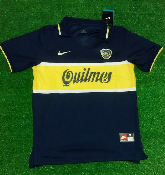 Boca Juniors 1997 Quilmes Retro Soccer Jersey Maradona