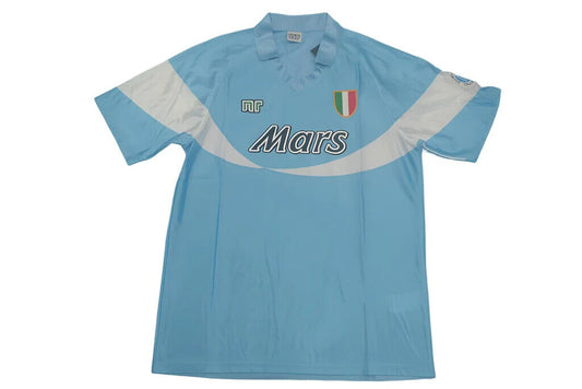 Maradona Napoli Mars Retro Soccer Jersey Shirt 1990/1991 Blue