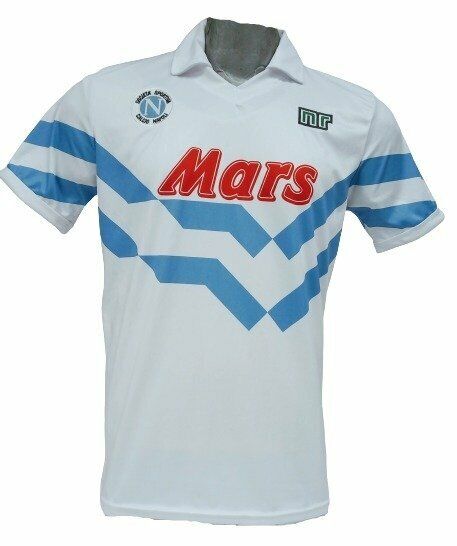 Maradona Napoli Mars Retro Soccer Jersey Shirt 1989/90 White