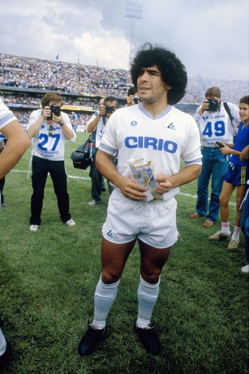 Napoli Cirio Maradona 1984 Retro Soccer Jersey Away White