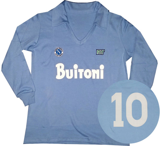 Maradona Napoli Buitoni Retro Shirt Long Sleeves 1987 Soccer Jersey