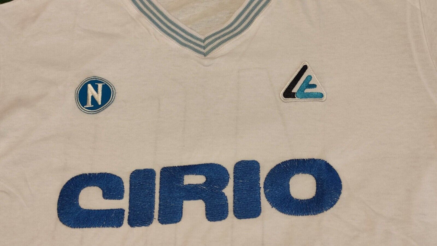 Napoli Cirio Maradona 1984 Retro Soccer Jersey Away White